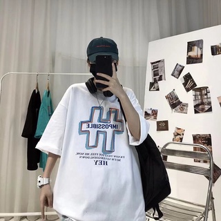 เสื้อยืดคอกลม แขนสั้น พิมพ์ลายตัวอักษร ทรงหลวม สไตล์ฮิปฮอป สตรีท โอเวอร์ไซซ์ สําหรับผู้ชาย และผู้หญิง【M-8XL】