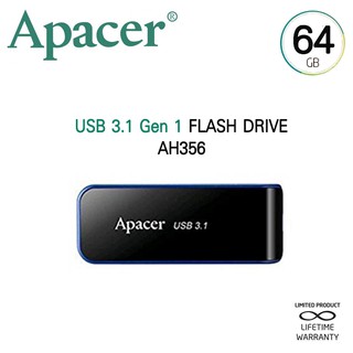 Apacer AH356 USB3.1 แฟลชไดร์ฟ 64GB (Apacer AP64GAH356B-1)