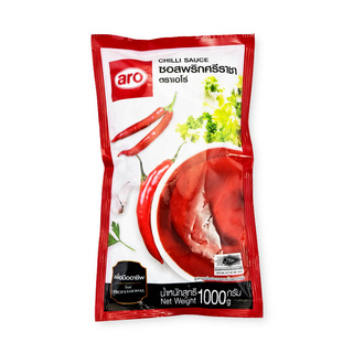 **  โปรสุดคุ้ม  ** เอโร่ ซอสพริกศรีราชา 1000 กรัม x 6 ถุง aro Chilli Sauce 1000 g x 6