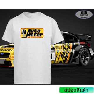 DRG สตรีทแฟชั่น เสื้อยืด Racing Sport [สีขาว / สีเทา] [AUTO METER]คอกลม