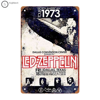 ป้ายโลหะดีบุก Led Zeppelin สไตล์เรโทร สําหรับตกแต่งผนัง บาร์ ผับ คลับ คาเฟ่