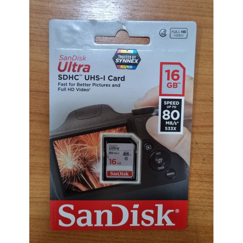 SD Card  16GB CLASS10 Speed up to 80MB/s*533x Sandisk