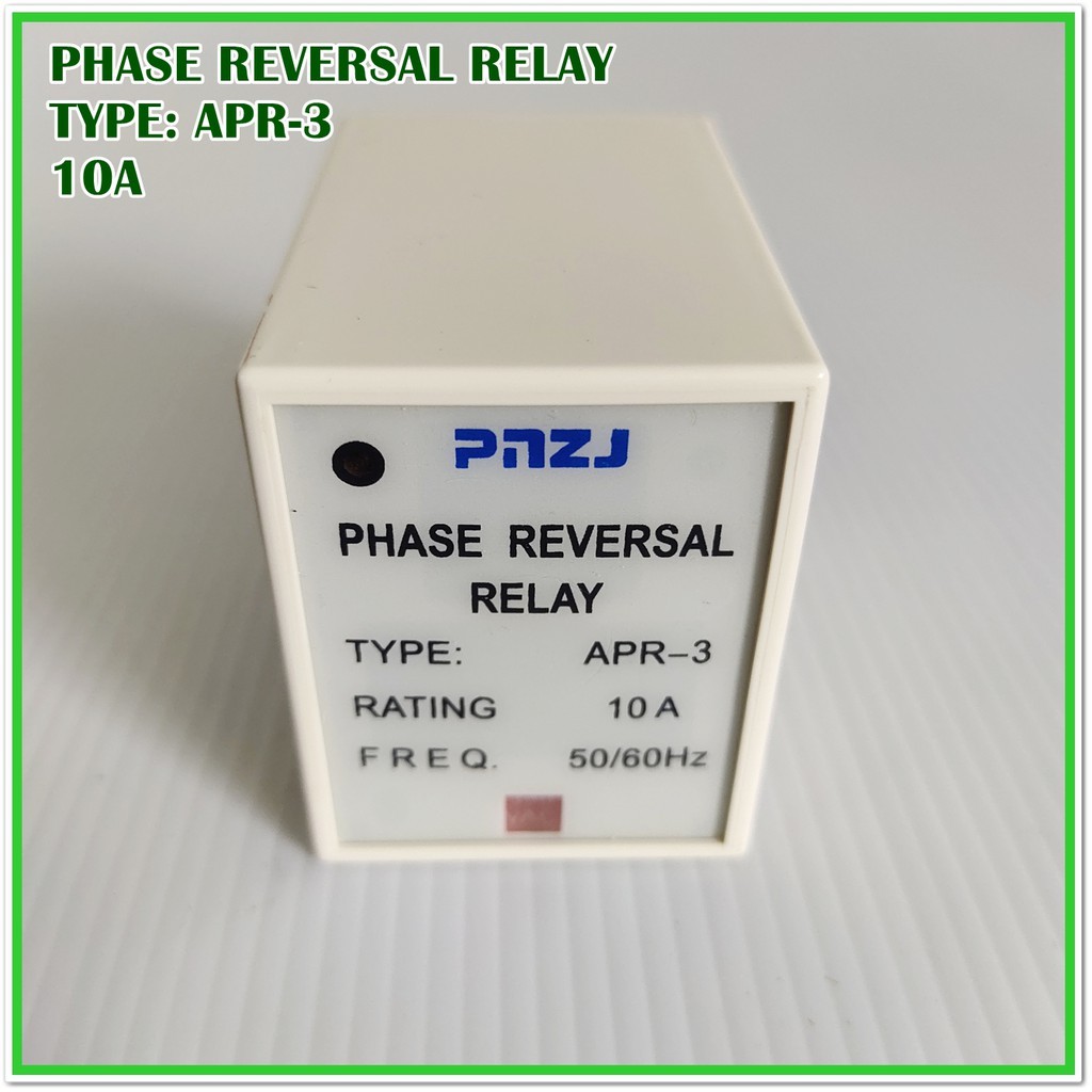 APR-3 PHASE REVERSAL RELAY ตัวควบคุมเฟส รีเลย์การกลับเฟส SOURCE: 220VAC, 380VAC 50/60Hz 10A แถมฟรี SOCKET PF-083A-E