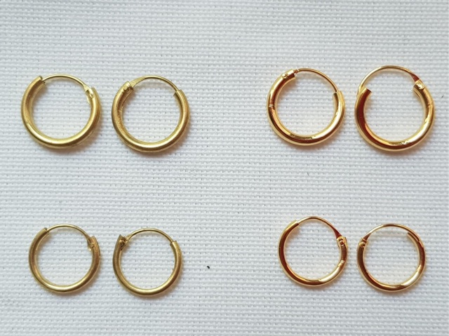 ต่างหูห่วงต่างหูหลอดมีทั้งแบบทองเหลืองแท้และแบบหุ้มทองคำแท้ต่างหูมีขนาด9-13มิลใส่อาบน้ำโดนเหงื่อโดนน้ำหอมได้งานสวย - รูปที่ 5