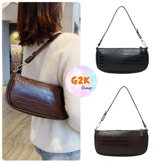 G2K★พร้อมส่ง(ฺB53s)★กระเป๋าสะพายไหล่ กระเป๋าถือพิมพ์ลายจระเข้ ย้อนยุค กระเป๋าถือลายจระเข้