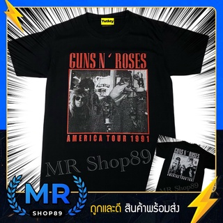 เสื้อวง Guns n Roses เสื้อยืดแฟชั่นวินเทจ90 ไม่มีตะเข็บข้าง ใส่ได้ทั้งชายและหญิง