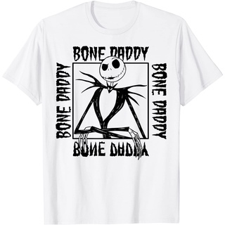 Disney The Nightmare Before Christmas Jack Bone Daddy Frame Cotton T-shirt for Men and Women Tee Shiเสื้อยืด 80