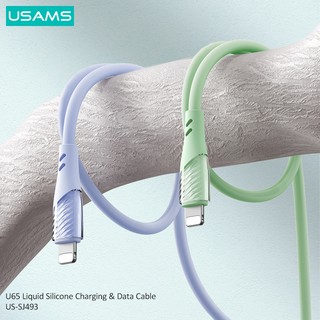 Usams 1 เมตร USB IP USB C ใส ซิลิโคน โทรศัพท์ สายชาร์จ USB สายเคเบิลข้อมูล