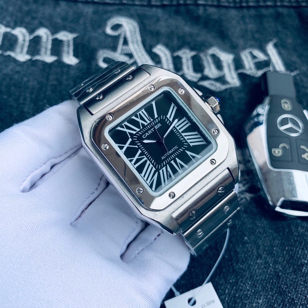 ค.า.ร์.เ.ที.ย.ร์ คาร์เทียร์Classic Santos Men's Watches นาฬิกาข้อมือสำหรับธุรกิจ นาฬิกาบูติก