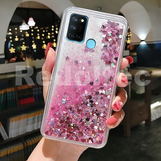 เคส Realme C17 Bling Liquid Quicksand Glitter ฝาหลังซิลิโคนใส