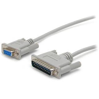 Serial RS232 Modem Cable - DB9F to DB25M