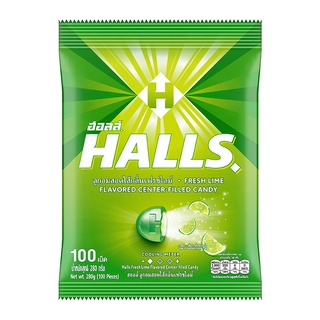 ฮอลล์ ลูกอมสอดไส้กลิ่นเฟรชไลม์ จำนวน 100เม็ด HALLS FRESHLIME CANDY