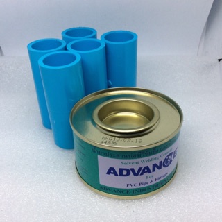 ข้อต่อ ข้อต่อพีวีซี ข้อต่อพีวีซี PVC 1/2 พร้อมน้ำยาทาท่อ