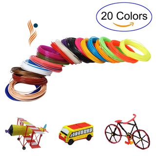 5M 20 Colors 3D Pen Filament PLA 1.75mm Plastic Rubber Printing Filaments for 3D Printer