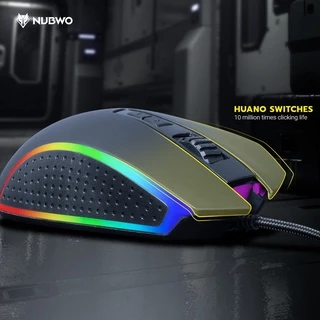 [กรุงเทพฯ ด่วน 2 ชั่วโมง] NUBWO เมาส์เกมมิ่ง ปรับ DPI ได้ 6 ระดับ สูงสุด 12800 มี 7 ปุ่ม ปรับมาโครได้ รุ่น NM90 M2