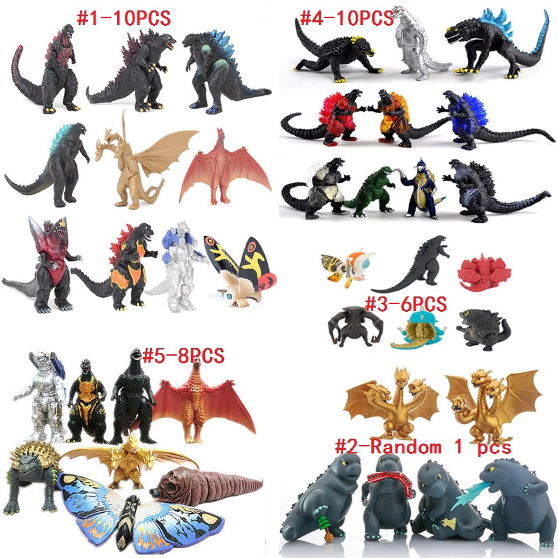 ฟิกเกอร์ Godzilla King Of The Monsters ของเล่นสําหรับเด็ก 10 ชิ้น