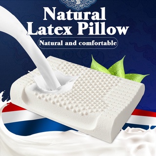 【บลูไดมอนด์】Thailand Natural Latex Pillow Soft Rebound Neck Massage Wave Pillow Breathable Orthopedic for Home Latex Pil