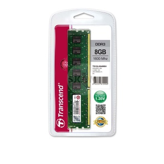 Transcend Ram-Memory DDR3L-1600 8GB LONG-DIMM  : รับประกันตลอดอายุการใช้งาน - มีใบกำกับภาษี-TS1GLK64W6H