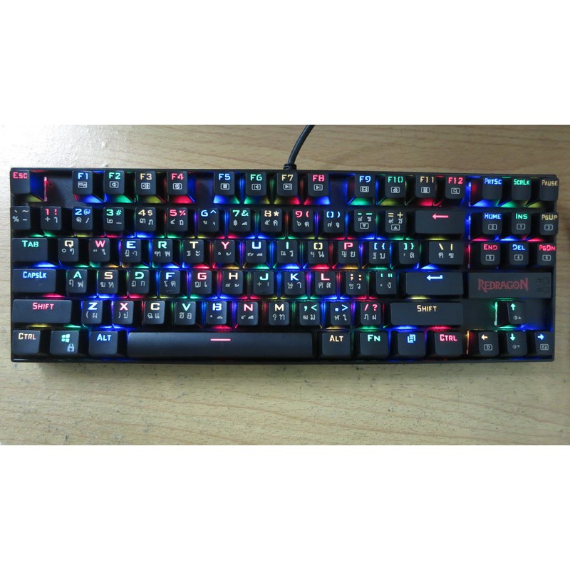 คีย์บอร์ด REDRAGON K552 สภาพสวย KUMARA GAMING มีไฟ แป้นพิมพ์ไทย