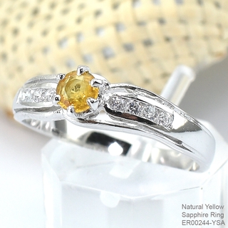 SKJewelryfactory แหวนเงินแท้ ฝังพลอยบุษราคัมแท้ สไตล์น่ารัก สวยหรูดูแพง ER00244-YSA