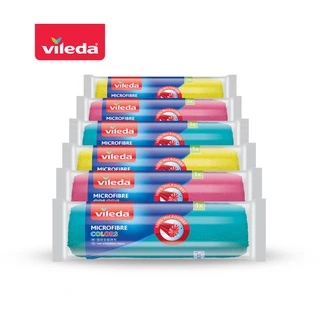 วิเลดา ผ้าไมโครไฟเบอร์ คัลเลอร์ แพ็ค6 Vileda Microfibre Colors Cloth pack6 | ผ้าเช็ดอเนกประสงค์ ผ้าเช็ดรถ