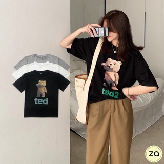 💥HOT SALE💥เสื้อยืดผ้านิ่มเด้งใส่สบาย สกรีนลายหมีเท็ด TED น่ารัก