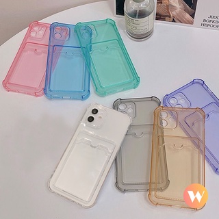 เคสโทรศัพท์มือถือแบบนิ่ม TPU ใส กันกระแทก พร้อมช่องใส่บัตร เรียบง่าย สําหรับ Samsung A52 A13 A03 A12 S22 Ultra A71 A02 A20 A30 A32 A72 A10s A22 M12 S22 A03s A21s M02 A03 Core A51 A02s