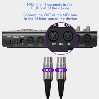 Hifing อะแดปเตอร์แปลงสายเคเบิล USB in-Out MIDI อินเตอร์เฟซ 5 Pin PC เป็นคีย์บอร์ดเพลง dinghingxi1