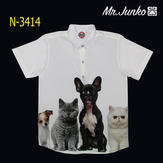 ⚡ ส่งฟรี⚡เสื้อเชิ้ต งานต่อลาย Mr-Junko ผ้านิ่มใส่สบายไม่ร้อน N-3414