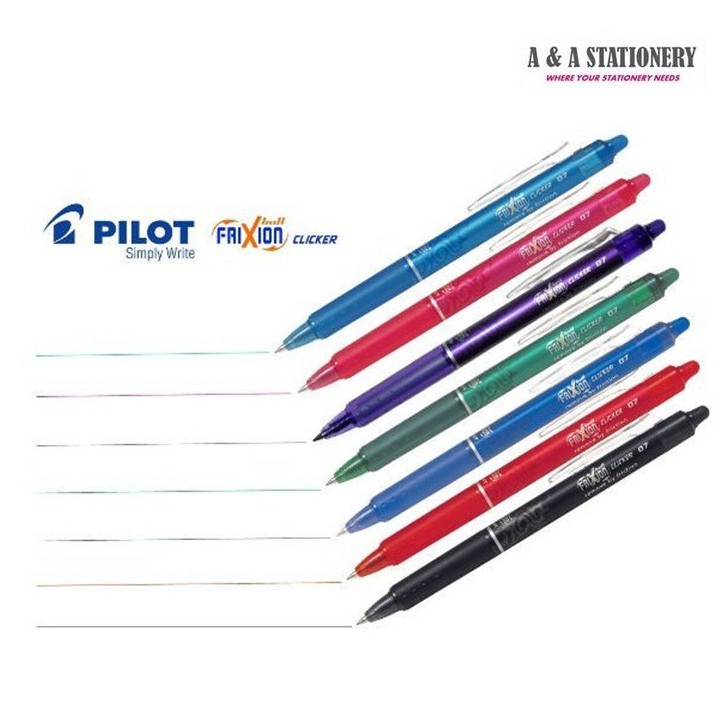 Pilot Frixion Clicker Erasable Roller Ball Gel Pen 0.5mm/0.7mm 1pcs