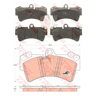 GDB1548 ผ้าเบรค-หน้า(TRW) (เนื้อผ้า COTEC) PORSCHE CAYENNE 3.2, Turbo, Turbo S 02-09