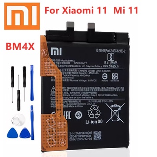 แบตเตอรี่ แท้ Xiao Mi BM4X 4710MAh แบตเตอรี่โทรศัพท์สำหรับ Xiaomi 11 Xiaomi11 Mi11เปลี่ยนแบตเตอรี่ Bateria