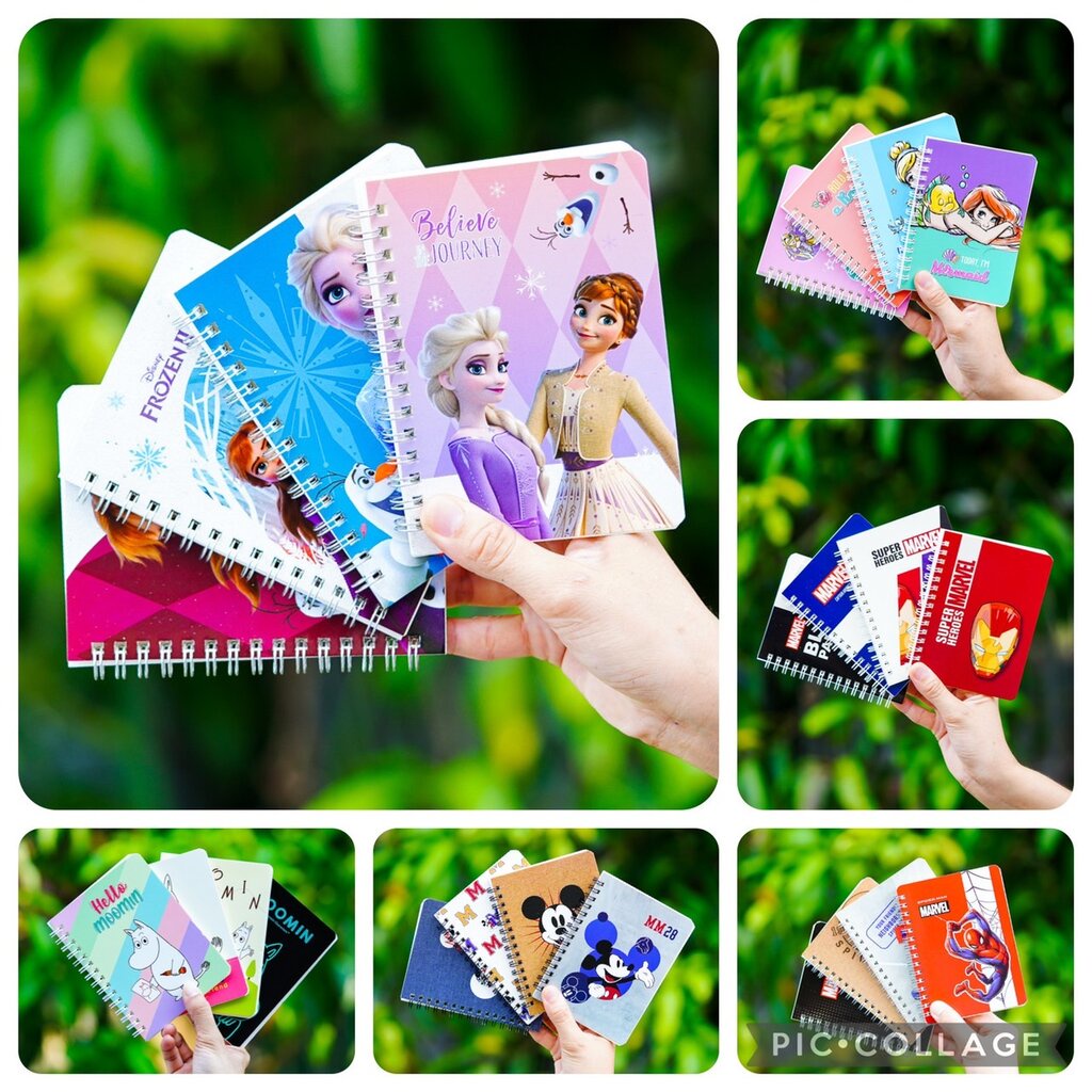 สมุดโน๊ต ขนาดA6 (10.3x14.5CM) สมุดริมลวด บันทึก ลายการ์ตูนลิขสิทธิ์แท้ พร้อมส่ง MT
