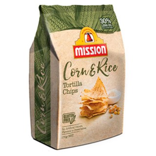 Mission Corn&amp;ric Meal Chips 170g.  มิชชันคอร์นแอนด์ริคมันฝรั่งทอด 170 กรัม