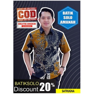 Satrugna BATIK INDONESIA BATIK Shirt SOLO BATIK เสื้อเชิ้ตแขนสั้น ผ้าฝ้าย พรีเมี่ยม ไซโก้บลู นดารุ สีเหลือง NDARU สีเหลือง  JIWO Coffee WISANGGENI Blue WISANGGENI 3latitude Red Leaf WIKRAMA MAHADEWA Blue BATIK SOLO AMANAH PRAYUGA