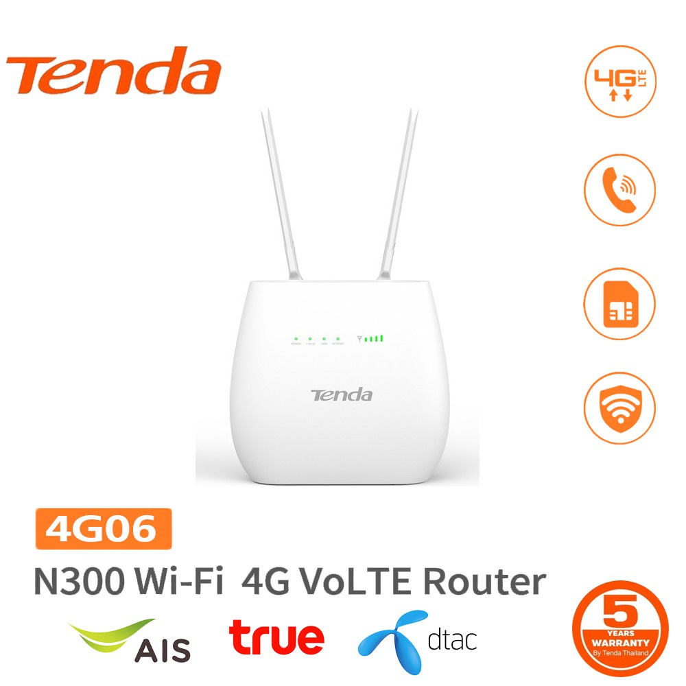 Tenda Wireless N300 4g Lte And Volte Router Model 4g06 Sim Router 4g Router ใส่ซิม เร้าเตอร์ใช้ 6725