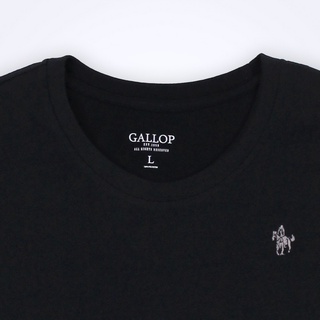 GALLOP : เสื้อยืดคอกลม BASIC -T-SHIRT (Round-necked) GN9002 สีดำ / ราคาปรกติ 590.-