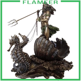 [Flameer] ฟิกเกอร์เรซิ่น รูปปั้นเทพเจ้าแห่งทะเล สีบรอนซ์ สําหรับตกแต่ง