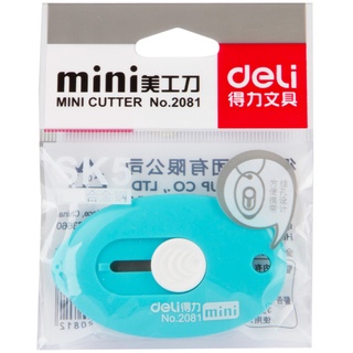 Deli 2081 มีดคัตเตอร์ ขนาดเล็ก สีชมพู ขาว ฟ้า ที่เปิดตัวอักษร มีดตัดกระดาษ มีดมือ