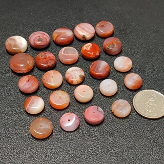 จี้หินคาร์เนเลี่ยน กลมแบน Carnelian