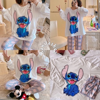 ชุดนอน  Stitch สติช น่ารัก สไตล์เกาหลี ใส่สบายมากๆ พร้อมส่ง