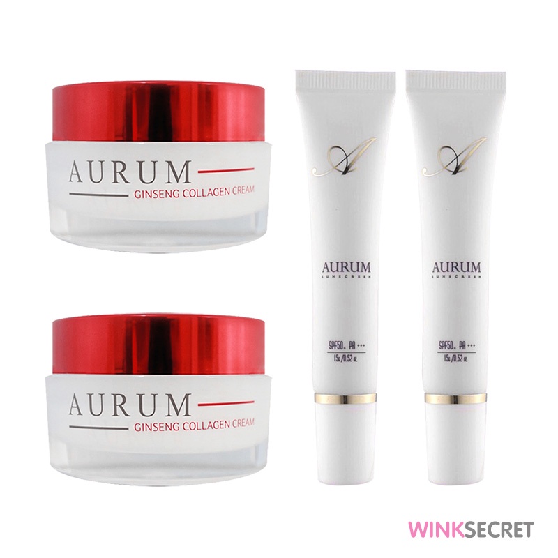 แพ็คคู่ X2 ถูกลงอีก Aurum ครีม+กันแดด หน้าเด็กใส ของแท้ พร้อมส่ง