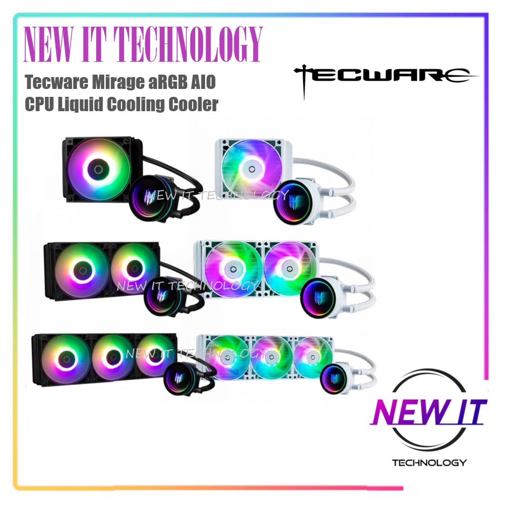 Tecware MIRAGE ARGB AIO Liquid CPU Desktop PC Cooler Black & White - ( 120 มม. | 240มม | 360มม )