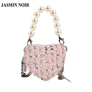 Jasmin Noir กระเป๋าสะพายข้าง หนัง PU แต่งสายโซ่ รูปหัวใจ สําหรับผู้หญิง