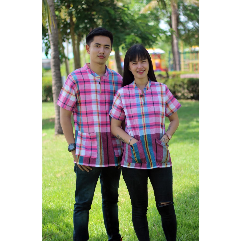 เสื้อผ้าขาวม้า คอจีน