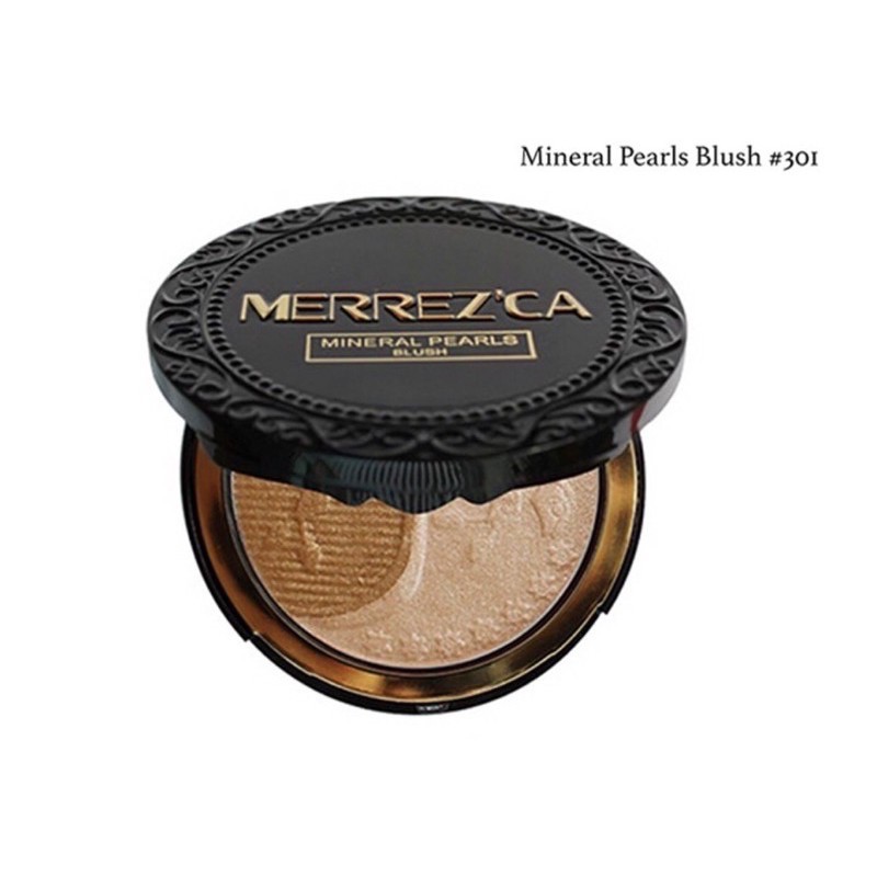 เมอเรสก้า ไฮไลท์ บรอนเซอร์ ปัดแก้ม บรัชออน MERREZ'CA Highlights & Bronzer Mineral Pearls Blush