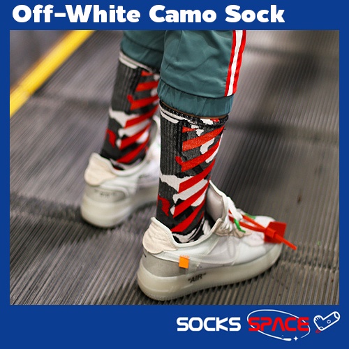 🔥Hot🔥 OW Camo Sock ถุงเท้าแฟชั่นแนวสตรีท งานผ้าดีหนานุ่ม ลายพราง ยาวครึ่งแข้ง เท่ห์มาก ถุงเท้าผู้ชาย