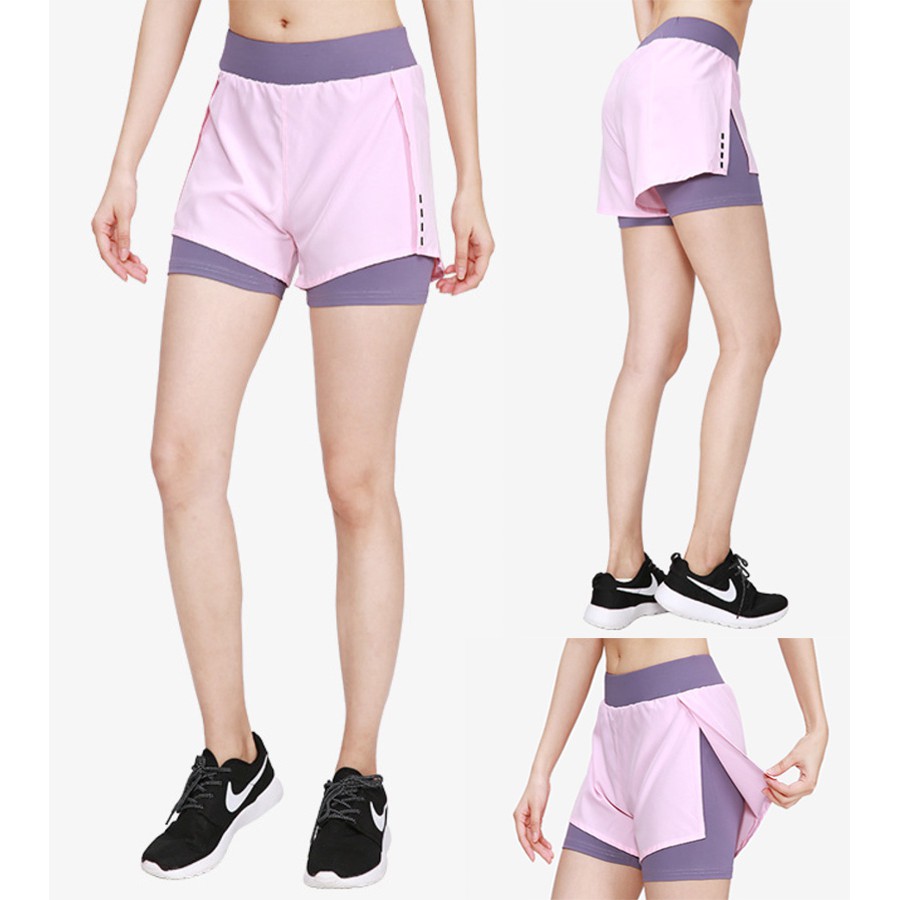 กางเกงออกกำลังกายขาสั้น วิ่ง/ฟิตเนส มีซับด้านใน Running Shorts 2IN1 Doubel Layer