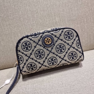 TORY BURCH T MONOGRAM JACQUARD MINI COSMETIC CASE