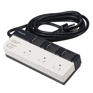 รางปลั๊กไฟ 3 ช่อง 3 สวิตซ์ PANASONIC WCHG 28334 3 ม.  POWER STRIP 3 OUTLET 3 SWITCH PANASONIC WCHG 28334 3M